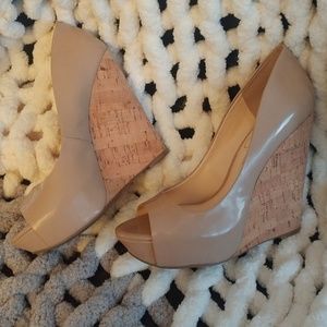 Jessica Simpson Bethani platform nude cork wedges